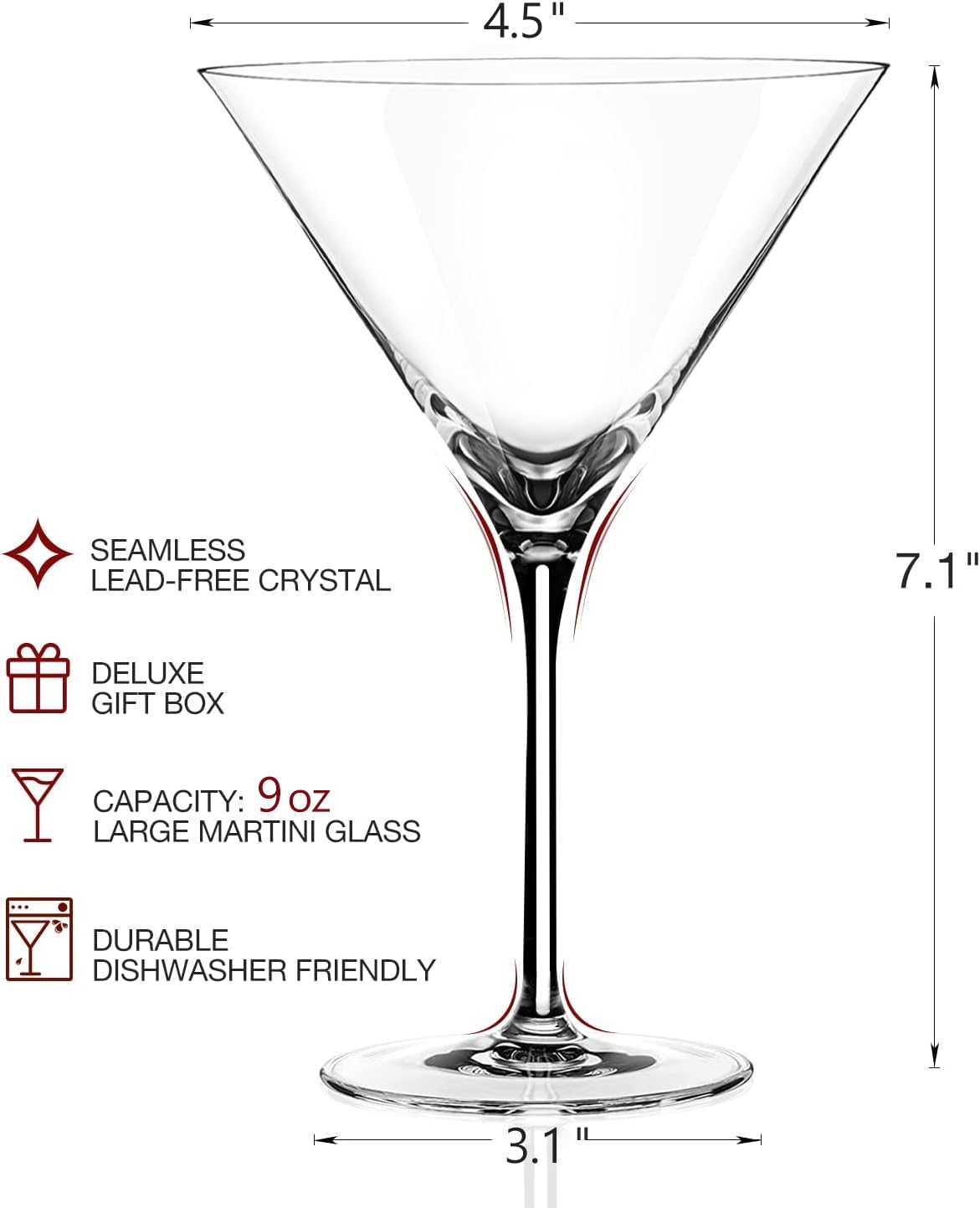 Luna Manta seamless stem detail adds elegance to every pour.