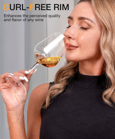 Luna Manta stemmed wine glasses offer delicate touch for refined tasting.