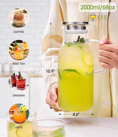 LUNA & MANTHA pitcher with thick silicone seal ring keeps contents secure.