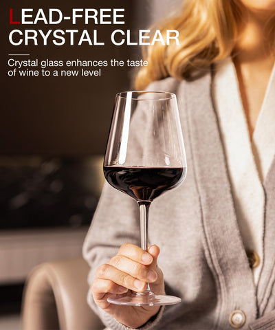 Luna Mantha hand-blown stemmed wine glasses offer delicate balance and elegance