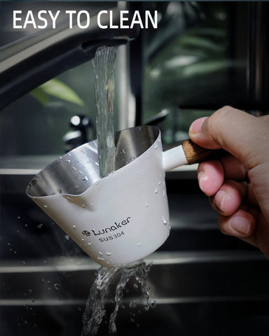 Lunaker espresso cup interior with etched markings for precise dosing.