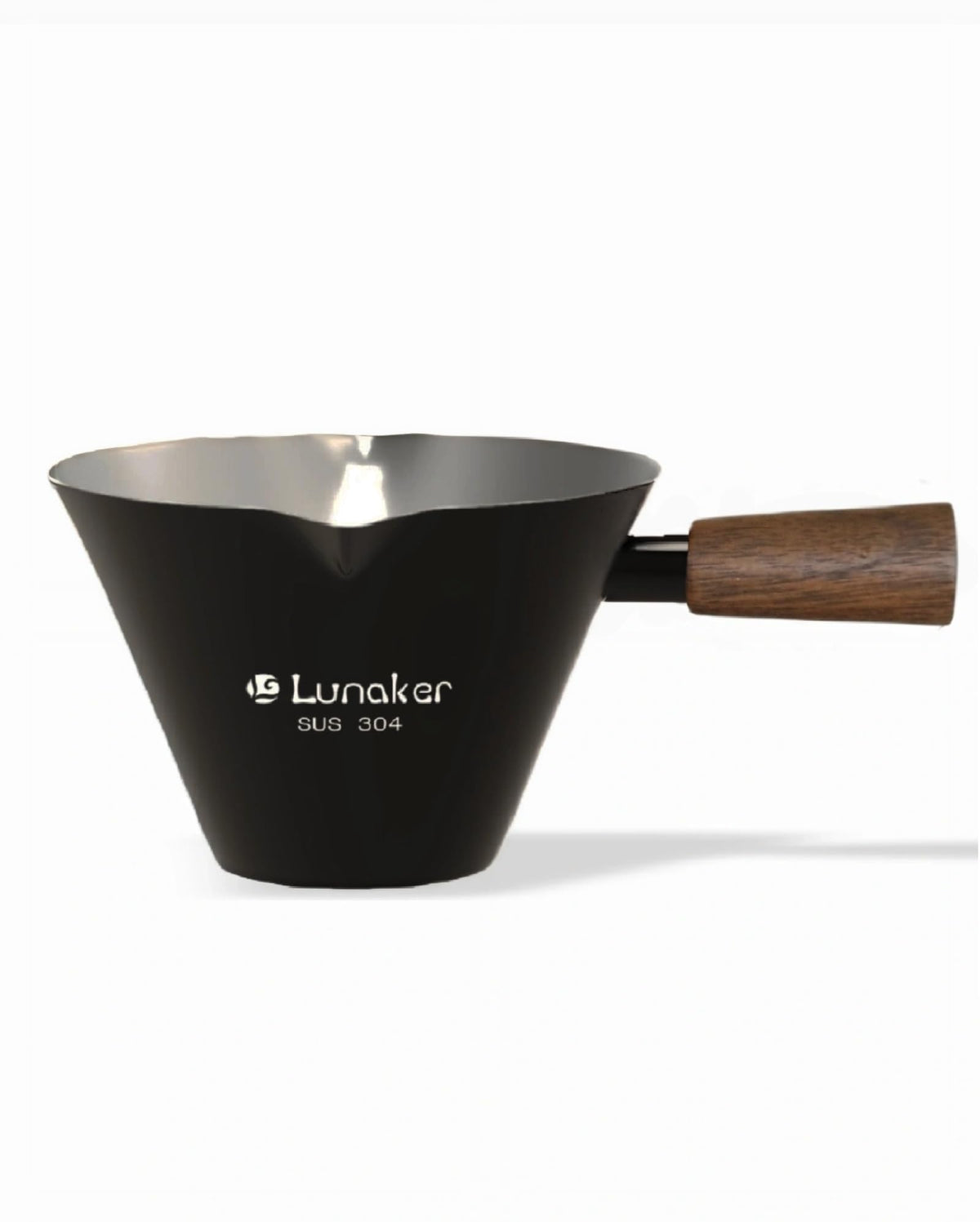 Lunaker espresso cups with wooden handle offer precise 4oz double-shot servings.