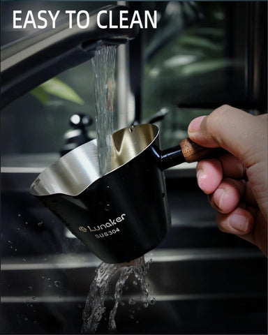 Lunaker spill-resistant double spout ensures clean, controlled transfers.