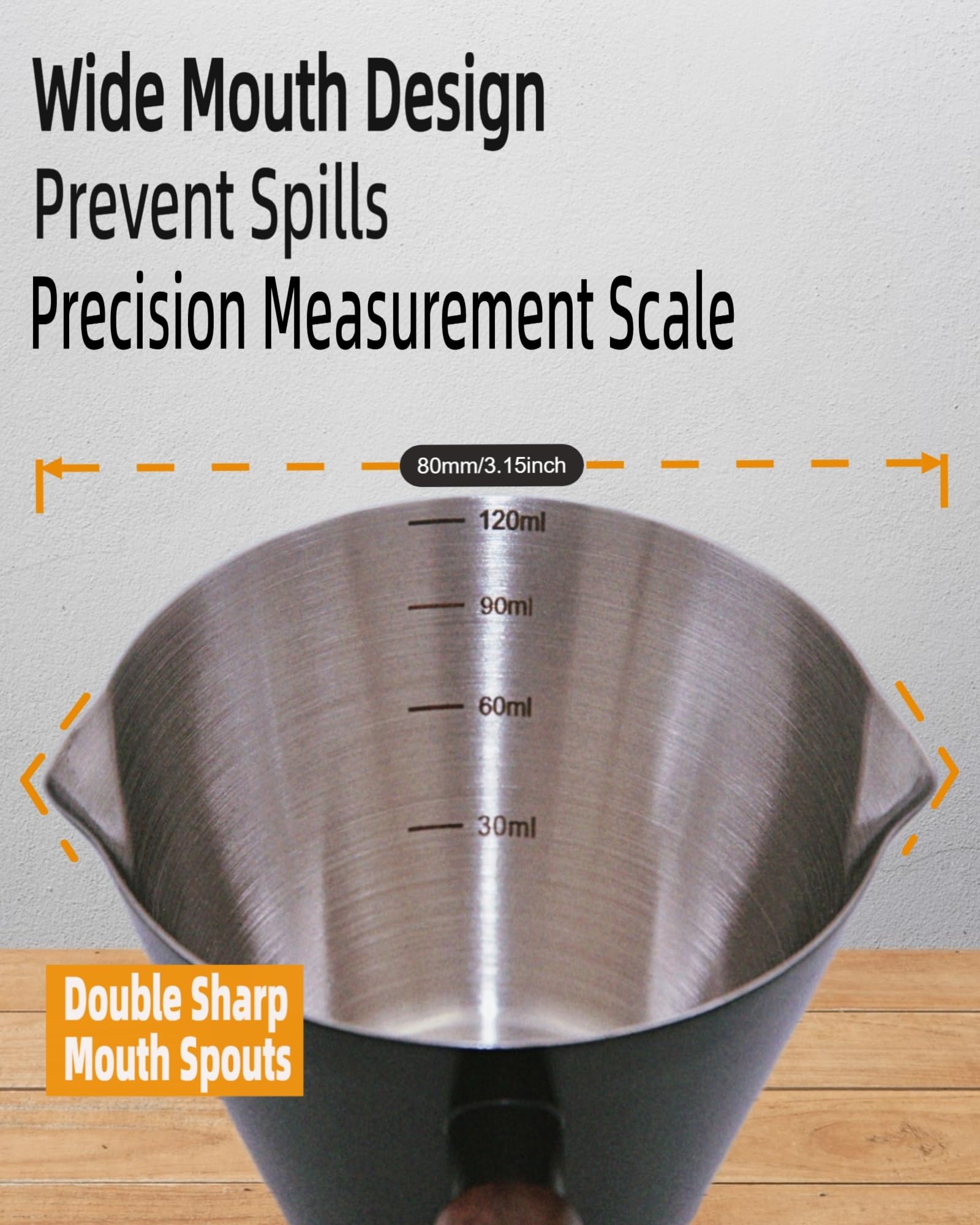 Lunaker V-shaped pour design minimizes drips during extraction.