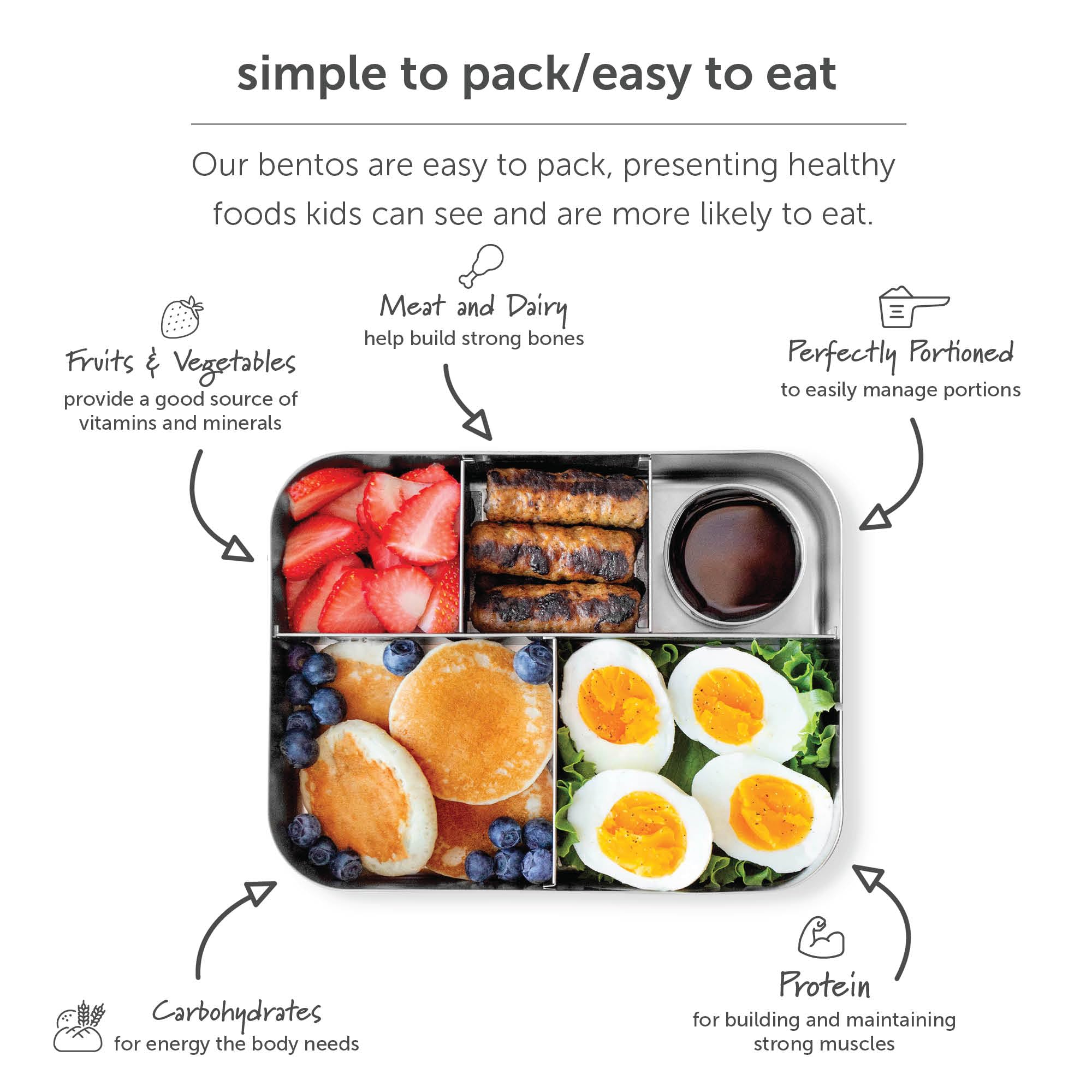 LunchBots Large Trio on-the-go durable design for daily use.