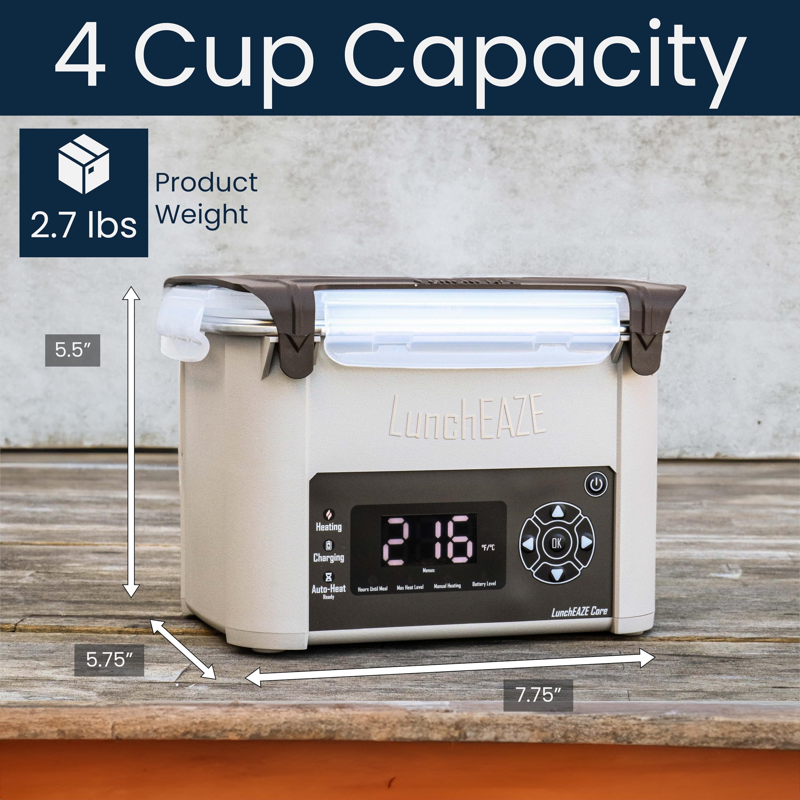 LunchEAZE Core Gen 2 4-cup capacity for portions or sharing