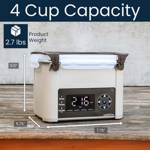 LunchEAZE Core Gen 2 4-cup capacity for portions or sharing