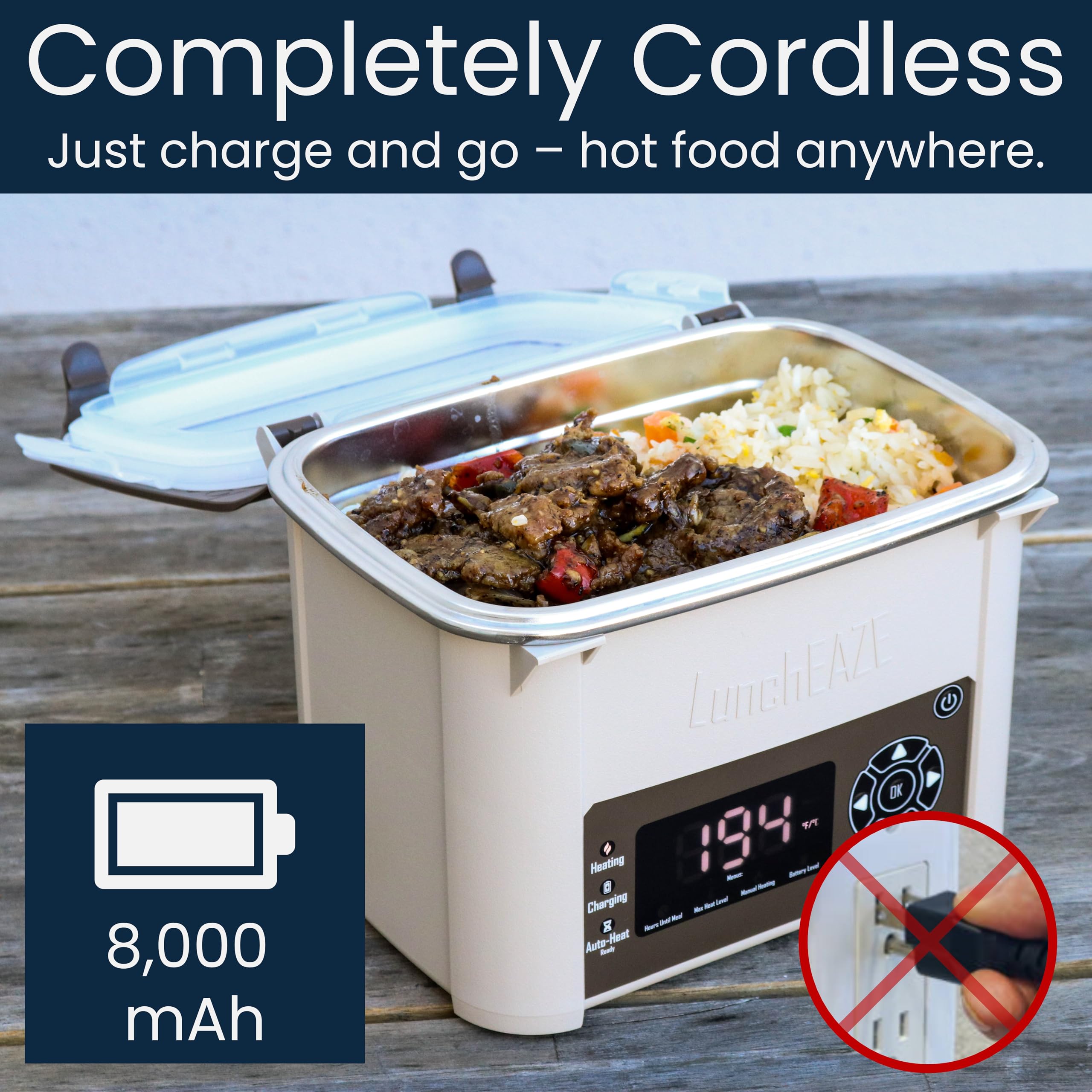 LunchEAZE Core Gen 2 on-screen controls for easy timing and temperature