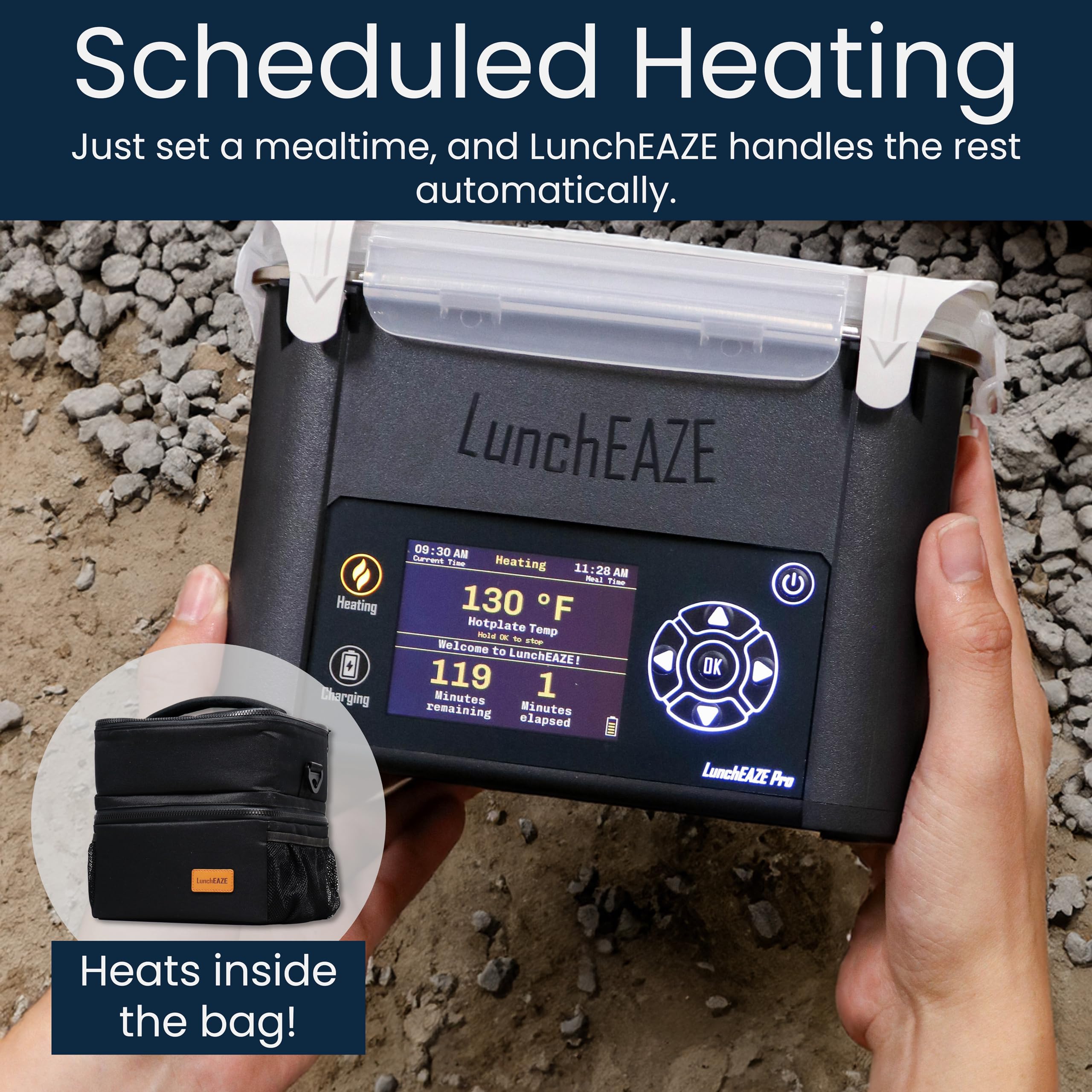 LunchEAZE Pro safe-seal container ensures secure, spill-resistant use on the move