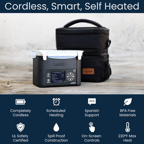 LunchEAZE Pro scheduled-heating display lets you set mealtime warmth precisely