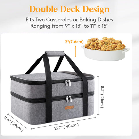 LUNCIA carrier with wide opening for easy loading of a 9x13 baking dish