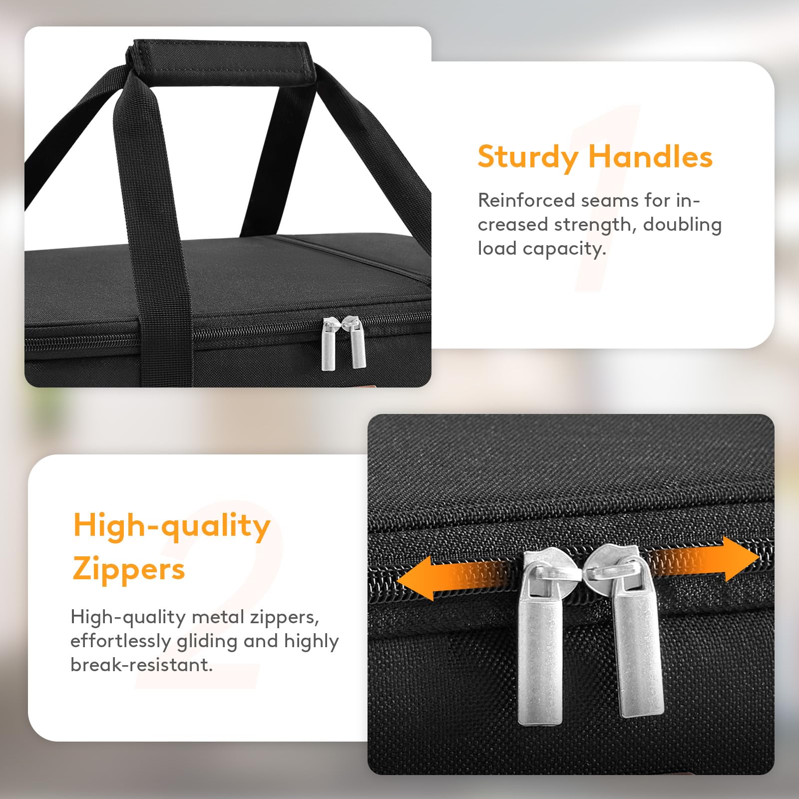 LUNCIA unit features exterior pocket for utensils and napkins.