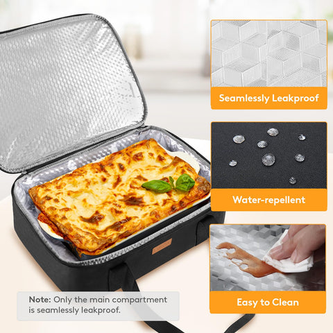 LUNCIA insulated carrier interior lining and foam maintain temperature.