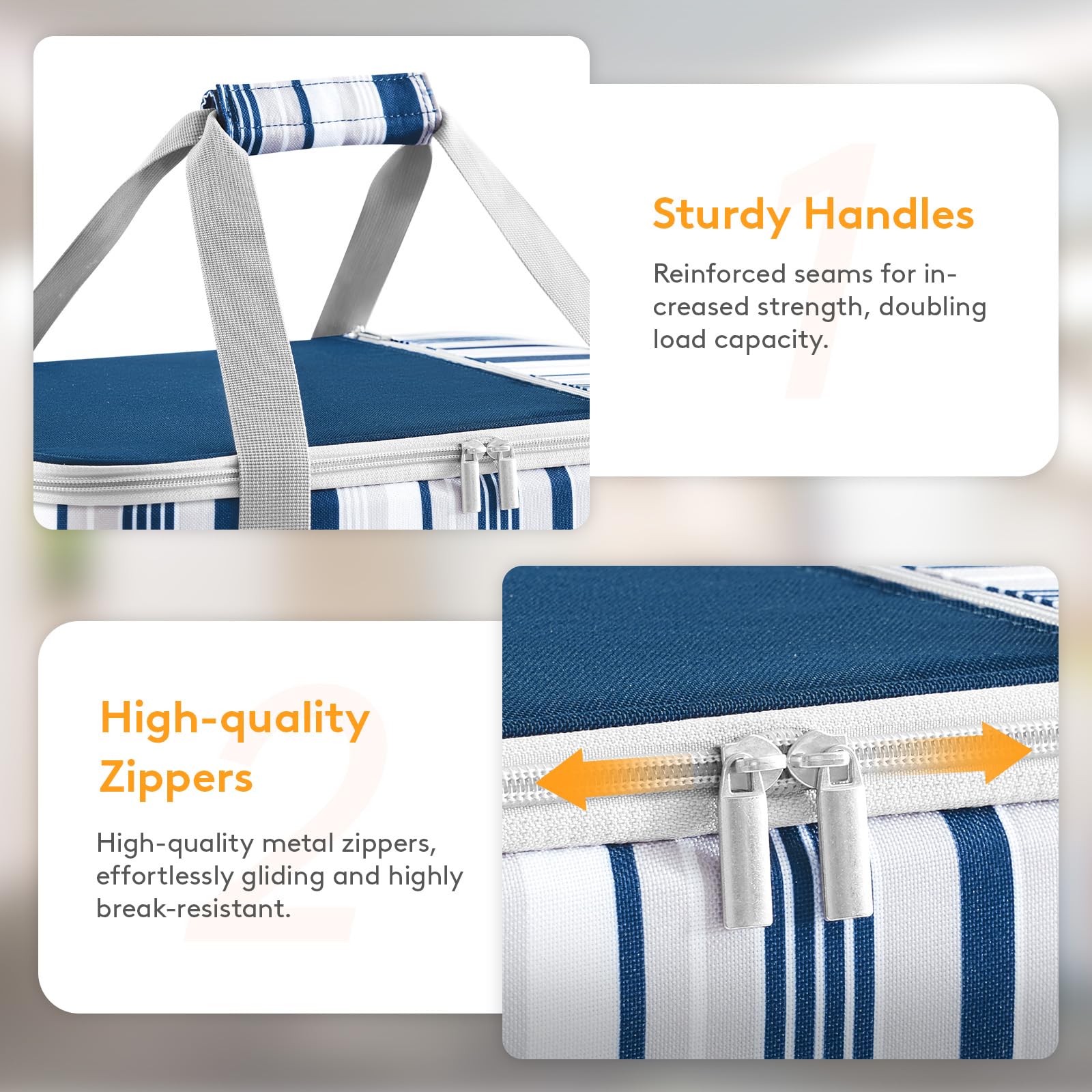 LUNCIA padded handles with Velcro for comfortable carrying.