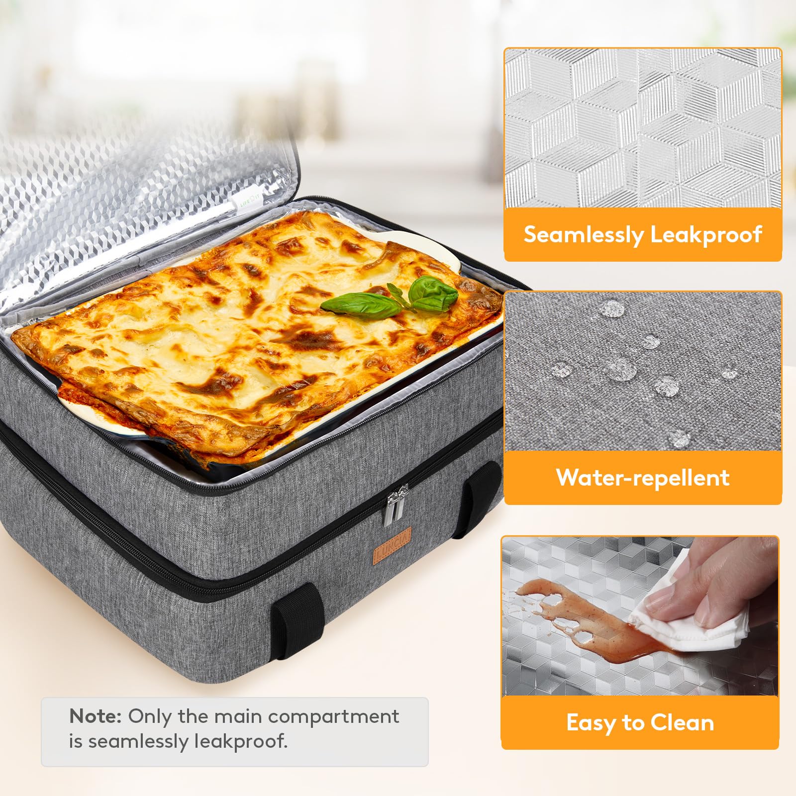 LUNCIA exterior 600D water resistant fabric endures outdoor use and easy cleaning