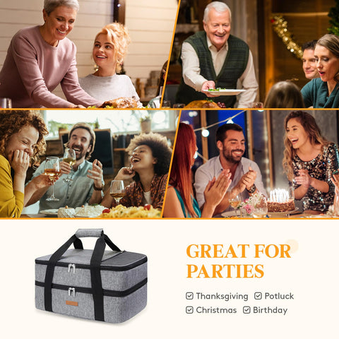 LUNCIA fits most 9x13 dishes plus larger trays up to 11x15 for gatherings