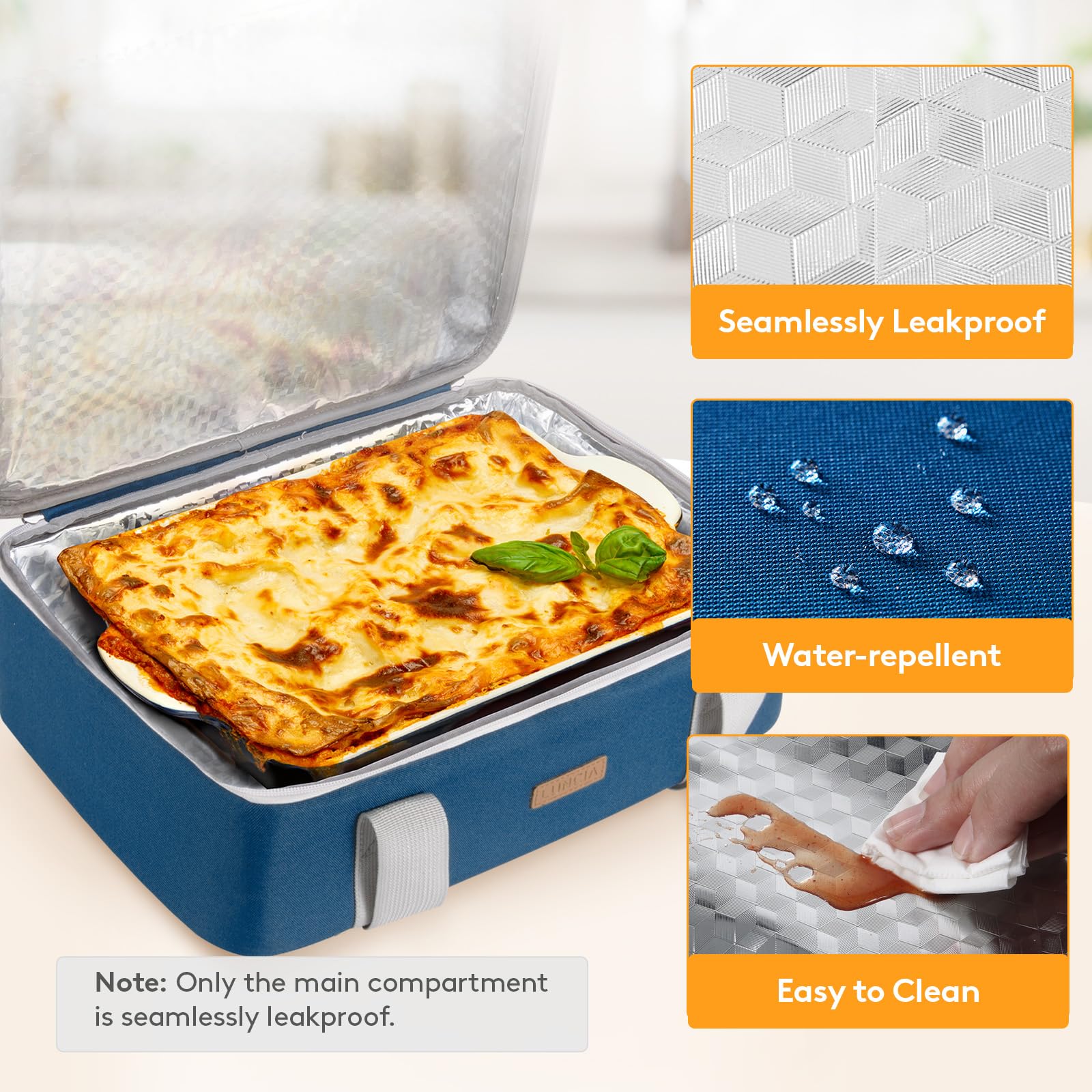 LUNCIA interior foil-foam layer preserves temperature for hours.