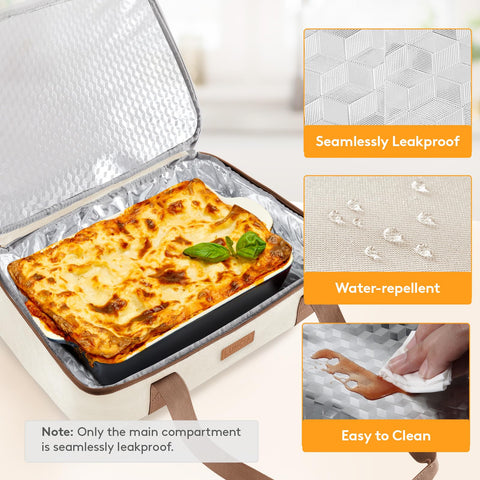 LUNCIA foam insulation detail highlights thermal resistance for hot or cold meals.