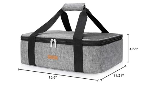 LUNCIA casserole carrier in use at a picnic setting.