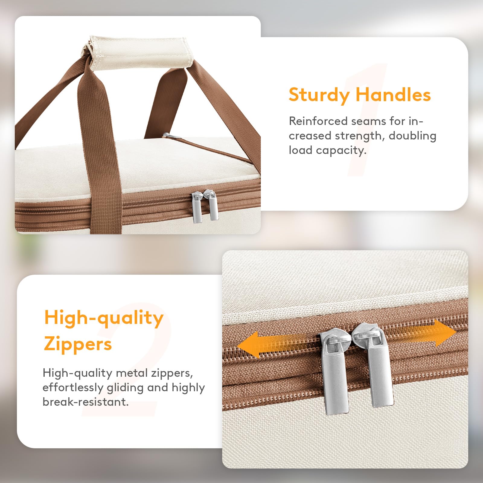 LUNCIA zipper closure enables secure, quick access.