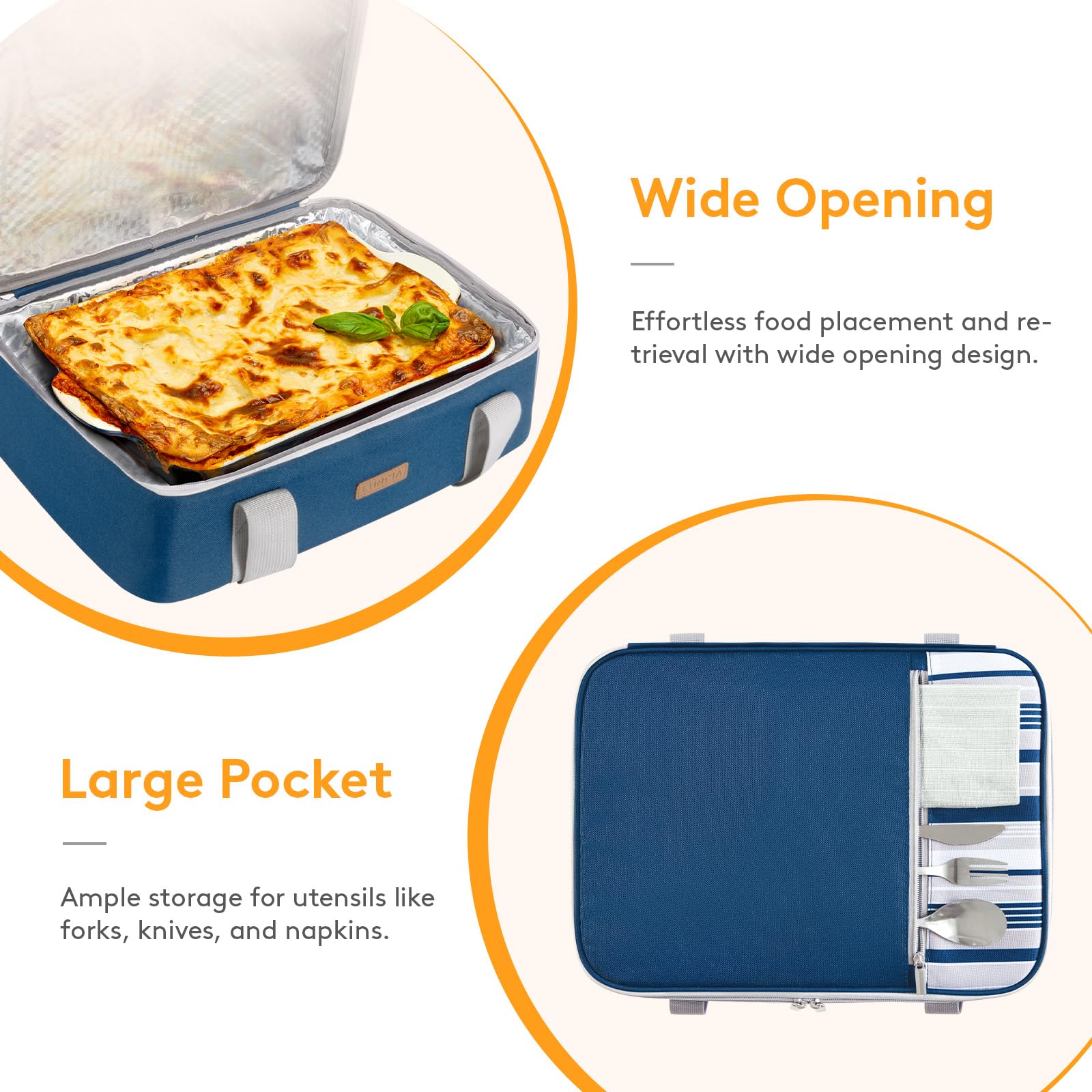 LUNCIA leakproof lining prevents spills while transporting food.