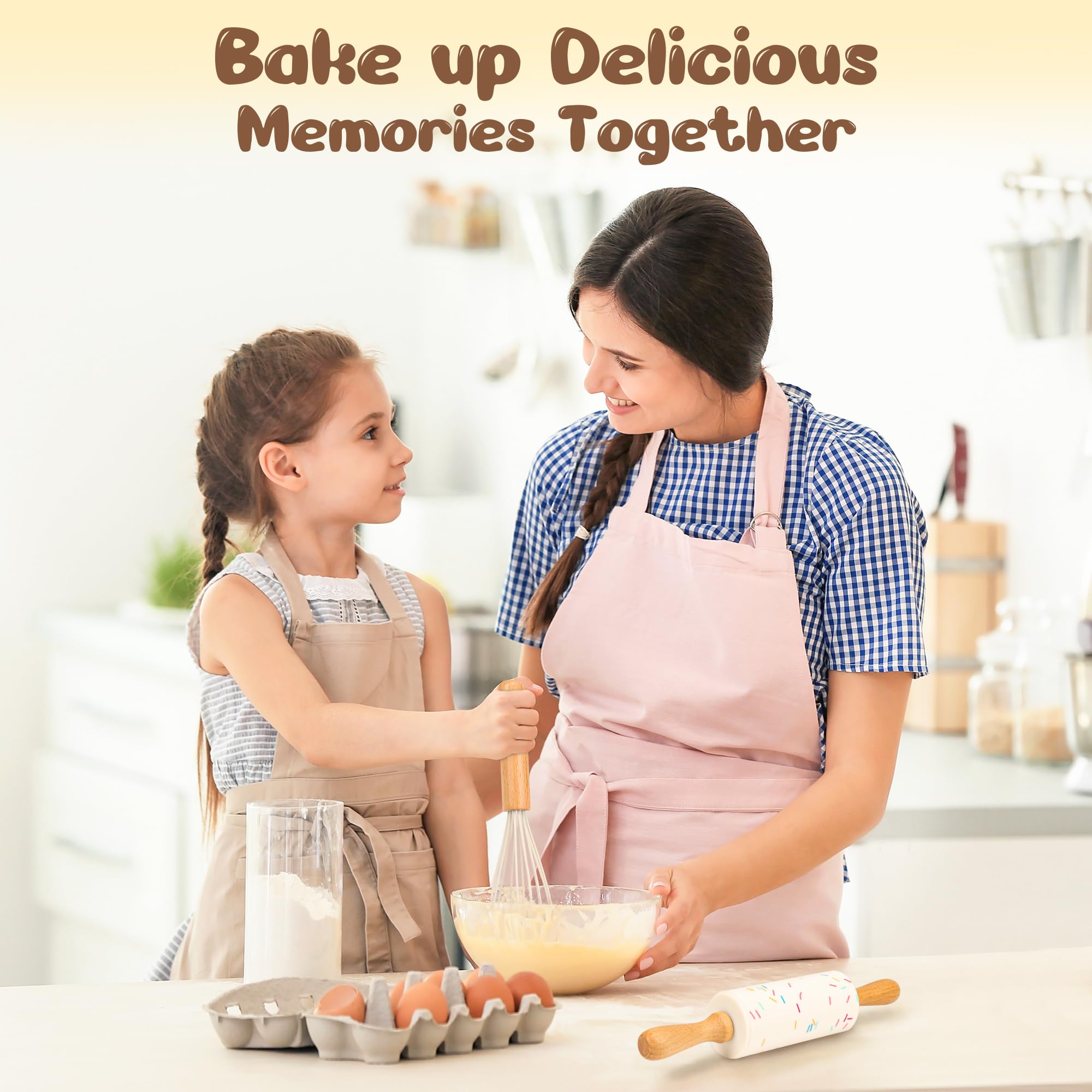 LUOLAO kids rolling pin aids safe dough work for young bakers.