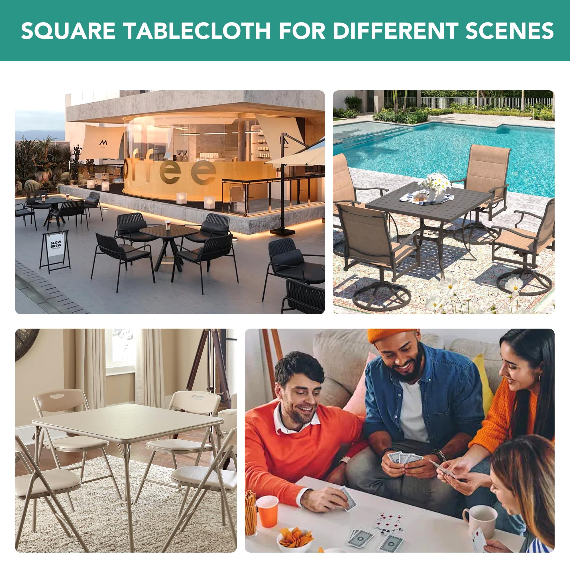 LUSHVIDA outdoor-ready tablecloth for easy cleanup.