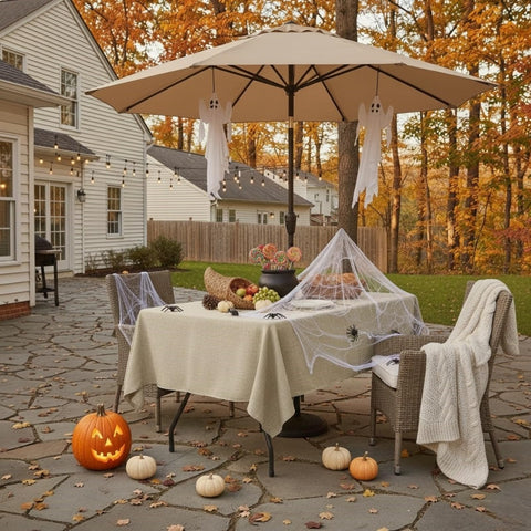 LUSHVIDA tablecloth textured weave creates a soft tactile surface.