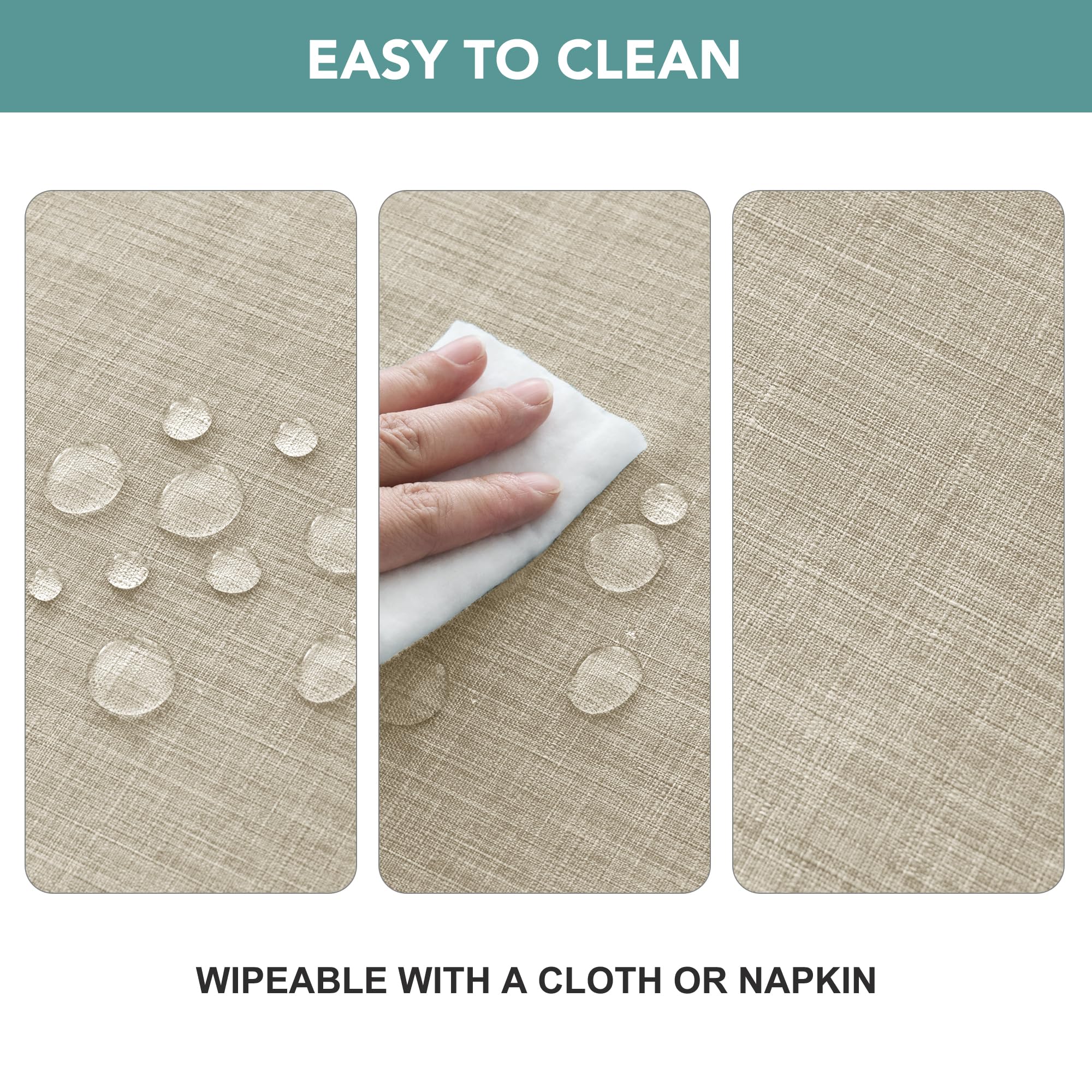 LUSHVIDA water-resistant tablecloth protects surfaces during meals outdoors.