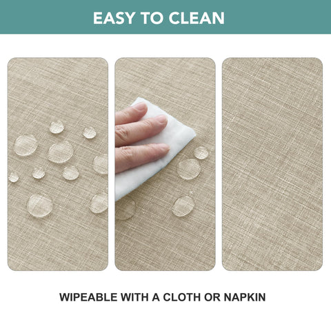LUSHVIDA water-resistant tablecloth protects surfaces during meals outdoors.