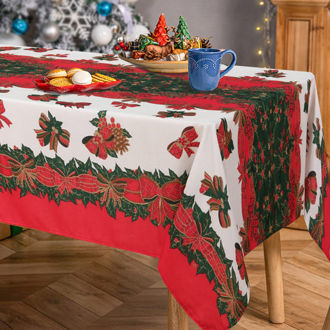 LUSHVIDA tablecloth, wrinkle-resistant polyester weave, easy care for gatherings.
