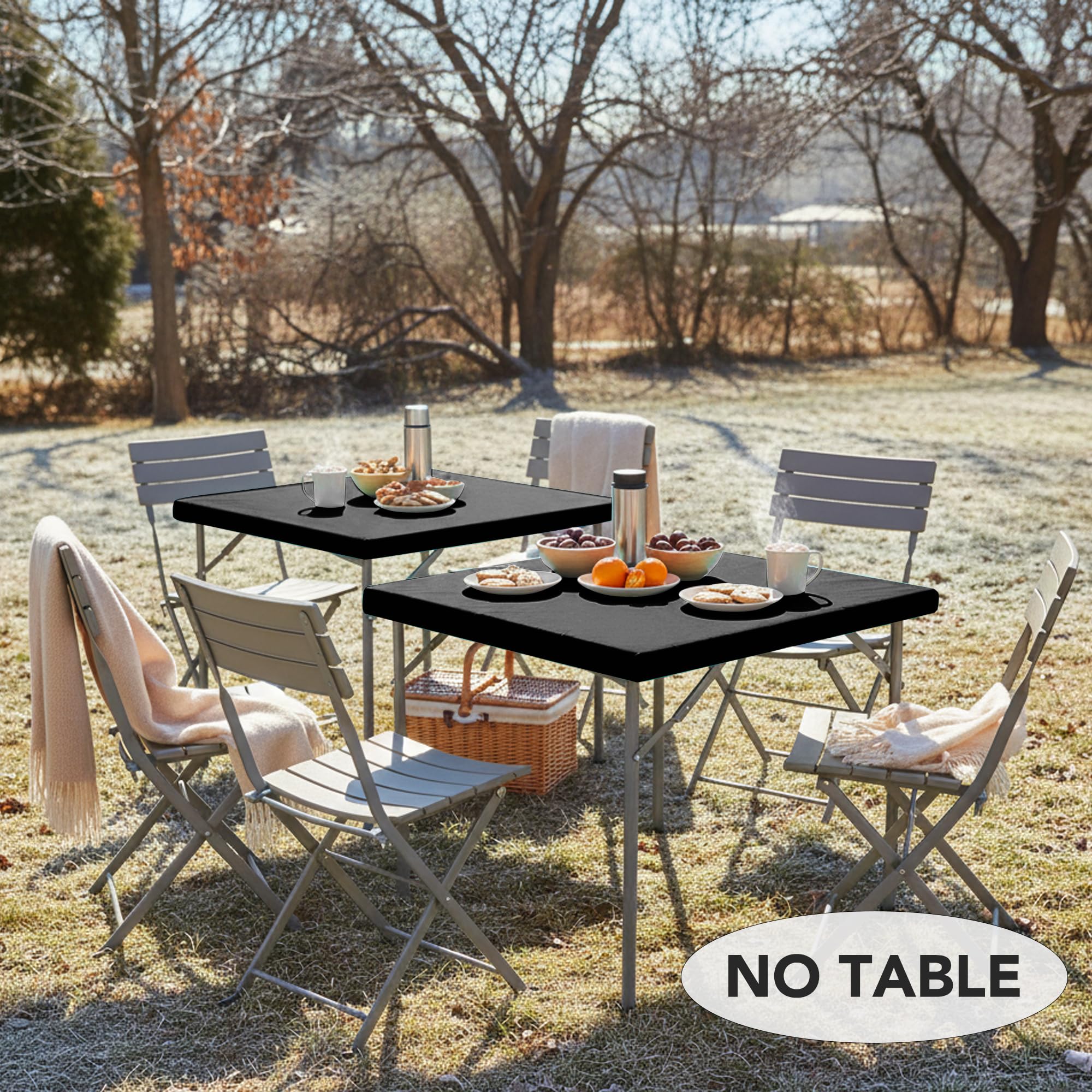 LUSHVIDA waterproof tablecloth with elastic corners prevents spills.