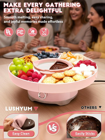 LUSHYUM 4-tray design keeps food organized and accessible.
