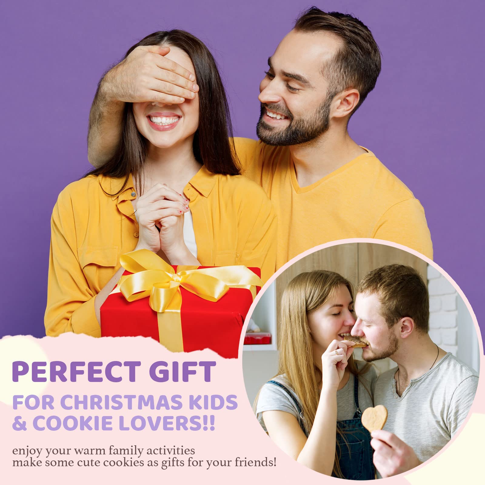 LUSHYUM cookie cutters and tools set for festive shapes and creative icing designs
