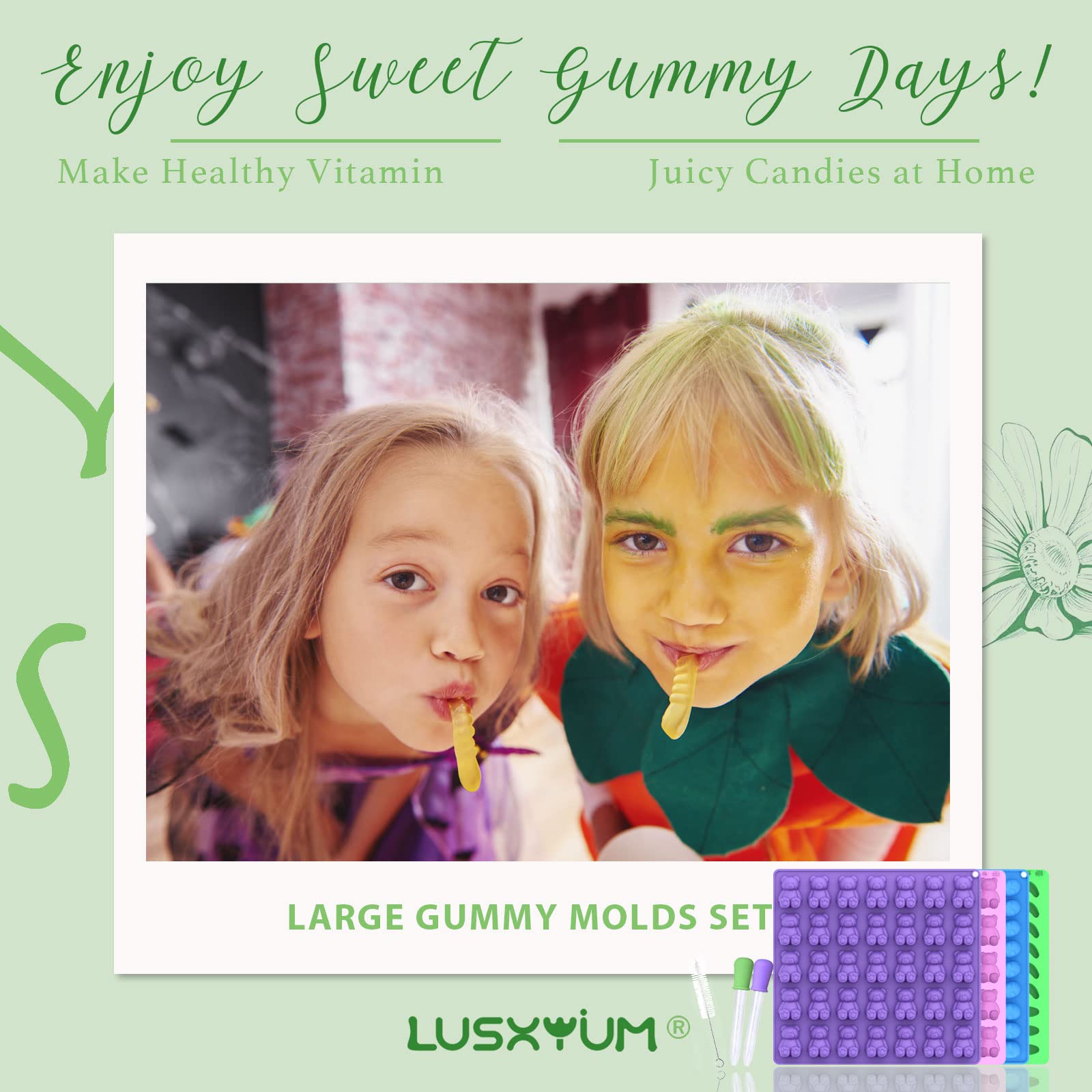 LUSHYUM dishwasher safe silicone mold for quick cleanup after making candies.