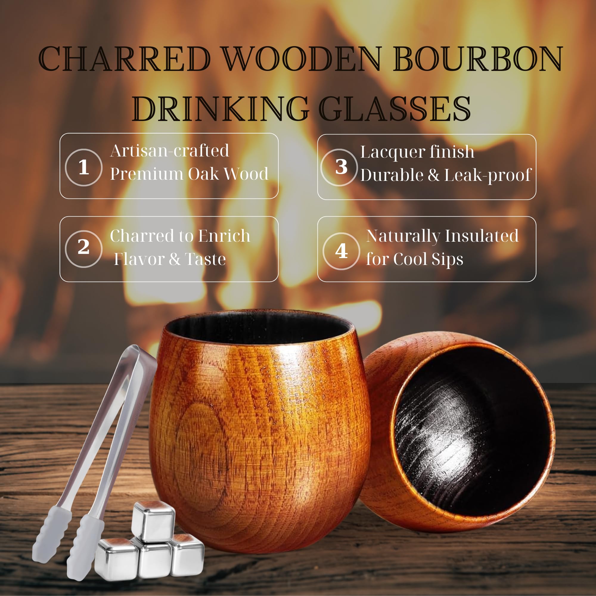 LUSHZLUMBERA reusable whiskey stones 4-pack for chilling without dilution