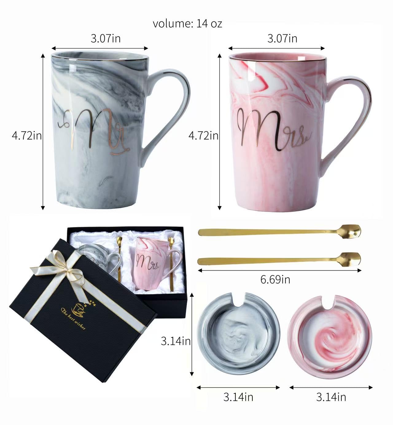 Luspan bridal shower gift box featuring two mugs.