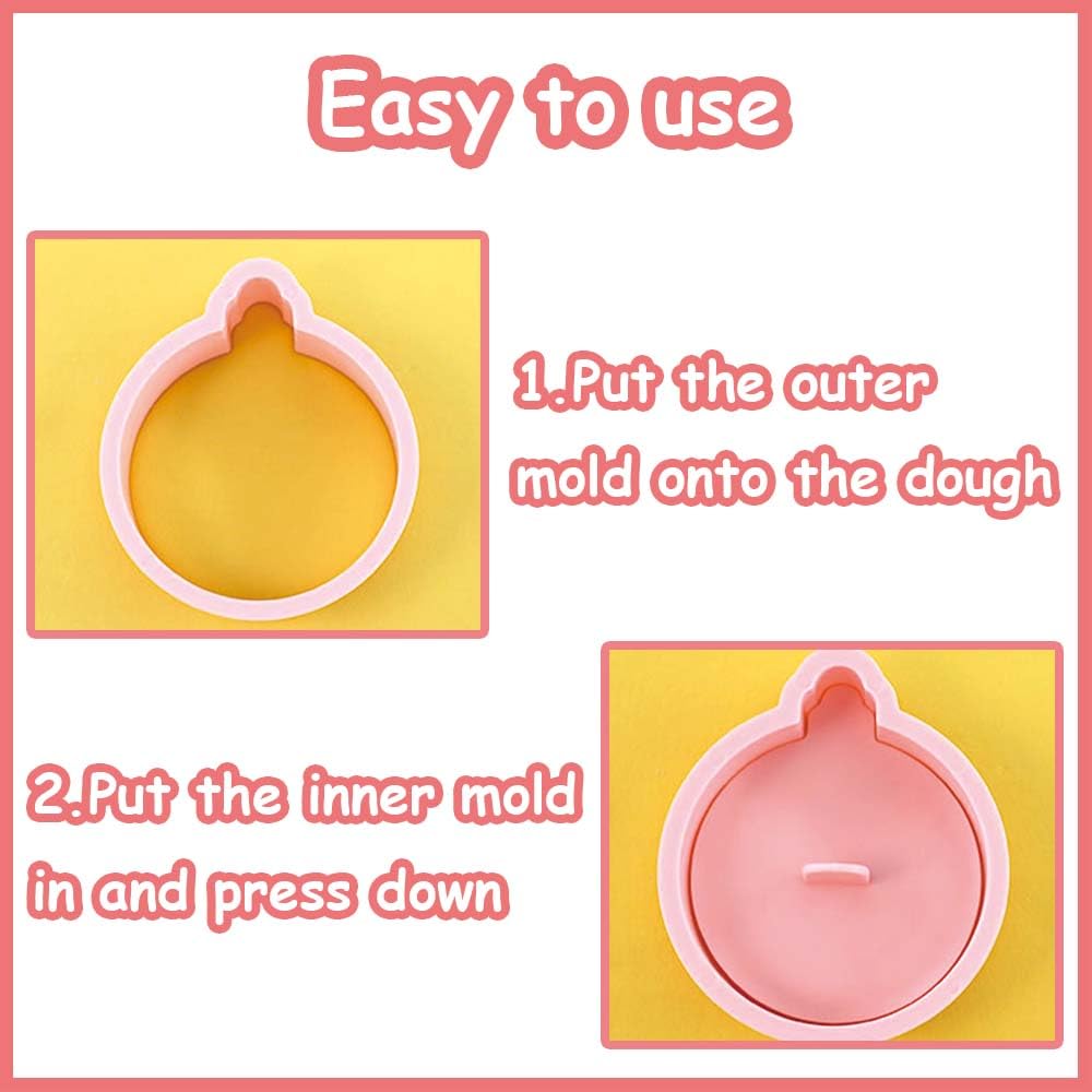 Lutoku-mini-round-ornament-molds create quick, uniform cookie shapes.