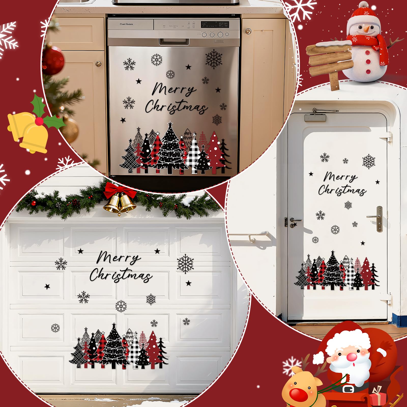 LUUFILx red plaid Christmas tree magnets add colorful holiday flair to surfaces