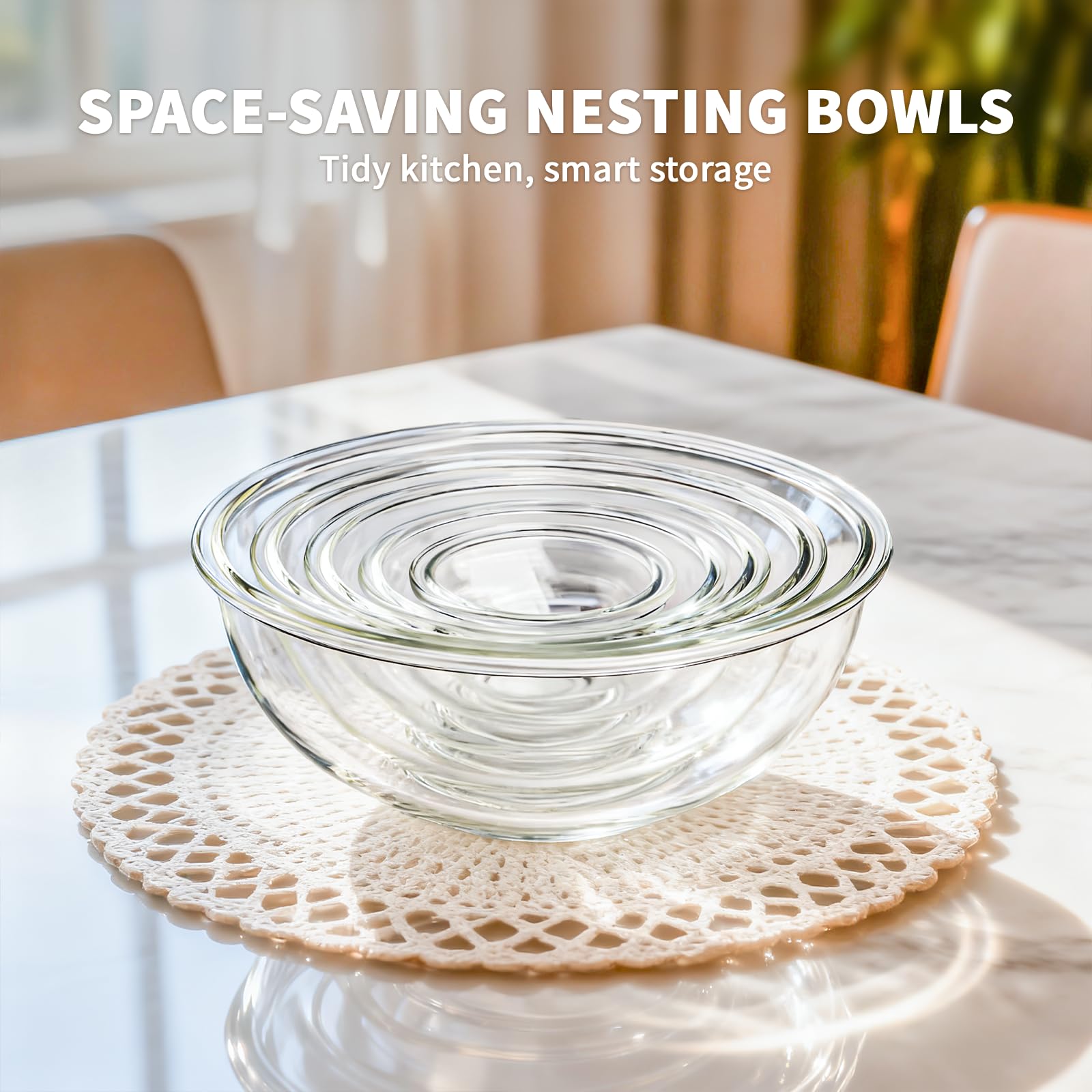 Luvan bowls with anti-slip edge for safe pouring