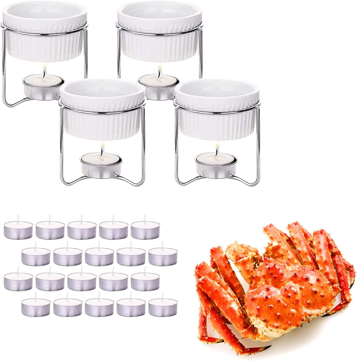 Luvan butter warmers ceramic cups showcase elegant heat-ready portions for savory spreads.