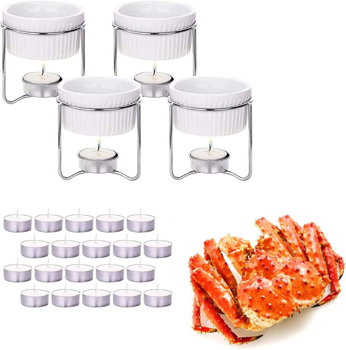 Luvan butter warmers ceramic cups showcase elegant heat-ready portions for savory spreads.