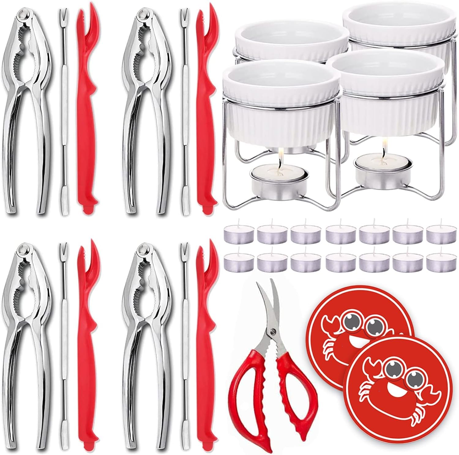 Luvan crab crackers and tools set for sturdy seafood cracking.