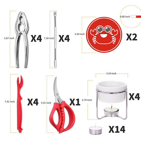 Luvan crab forks and picks for precise, mess-free handling.