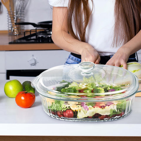 Luvan elegant glass baking dish enhances table setting with crystal-clear finish