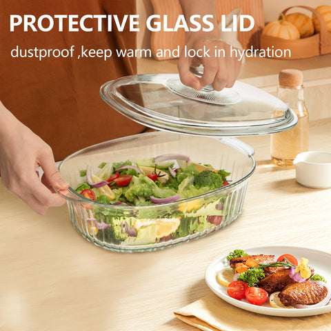 Luvan glass lid with knob for easy lifting and moisture retention