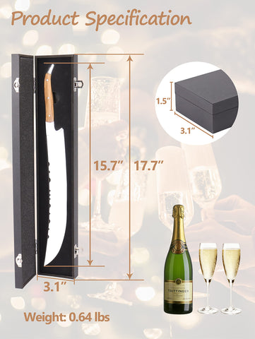 LUVCOSY ergonomic handle fits securely for confident sabrage
