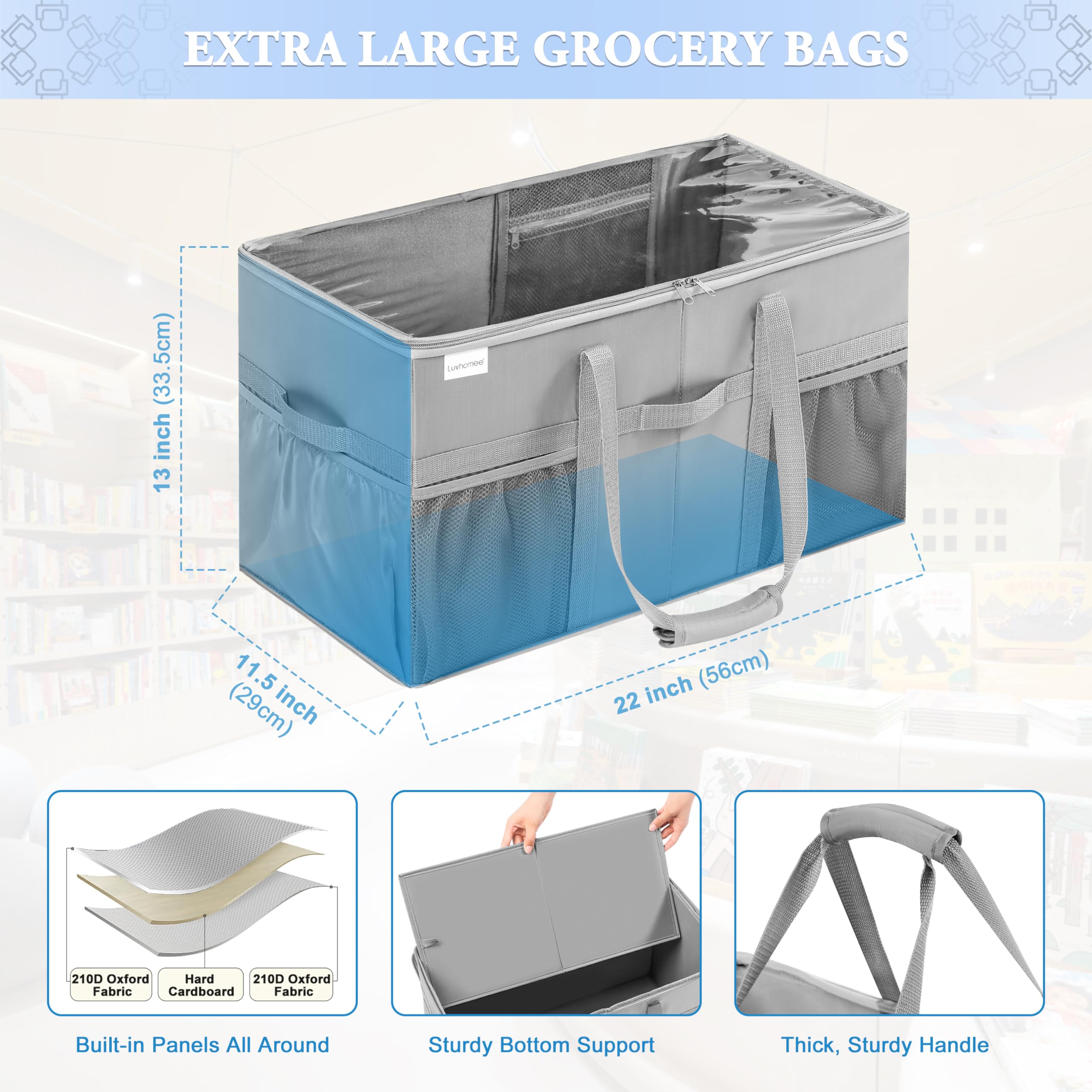LUVHOMEE tote bottom support with removable panel for stability