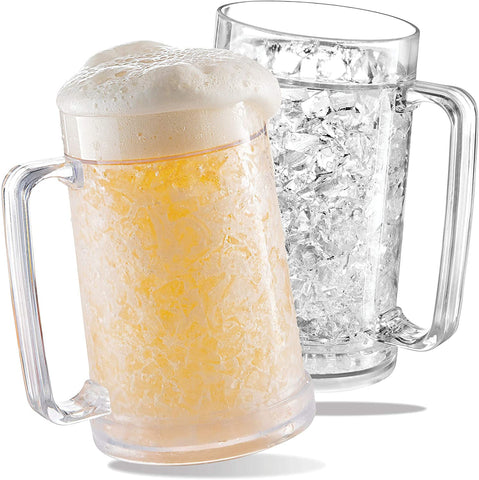 Luxail beer mug freezer 16oz keeps drinks extra cold for outdoor sipping