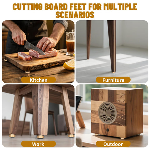 LuxDuo gold finish foot adds sleek style to boards and trays